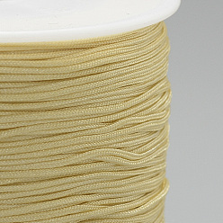 Light Khaki Nylon Thread, Chinese Knotting Cord, Light Khaki, 0.8mm, about 109.36 yards(100m)/roll