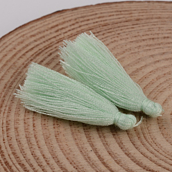 Pale Turquoise Cotton Thread Tassel Pendant Decorations, Pale Turquoise, 25~31x5mm, about 39~47pcs/bag