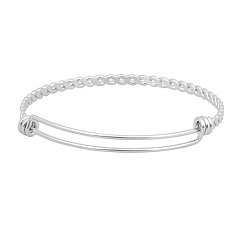 Stainless Steel Color Adjustable 304 Stainless Steel Expandable Bangle Making, Stainless Steel Color, 60mm, 3.5mm