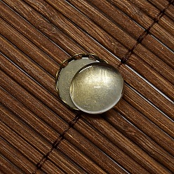 Antique Bronze 12mm Clear Domed Glass Cabochon Cover for Flat Round DIY Photo Brass Cabochon Making, Nickel Free, Antique Bronze, Cabochon Settings: 13mm, Tray: 12mm