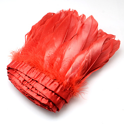 Red Fashion Goose Feather Cloth Strand Costume Accessories, Red, 100~180x38~62mm, about 2m/bag