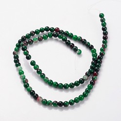 Mixed Color Natural White Jade Dyed Beads Strands, Round, Mixed Color, about 4mm in diameter, hole: 0.5mm, about 92pcs/strand, 15.5 inch