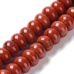 Red Natural Red Jasper Beads Strands, Rondelle, Grade AB, Red, 8x5mm, Hole: 1mm, about 75pcs/strand, 15.1 inch