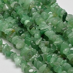 Green Aventurine Chip Natural Aventurine Beads Strands, 5~8x5~8mm, Hole: 1mm, 32 inch