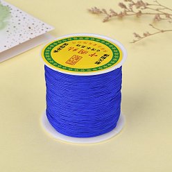 Blue Braided Nylon Thread, Chinese Knotting Cord Beading Cord for Beading Jewelry Making, Blue, 0.5mm, about 150yards/roll