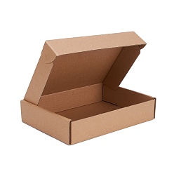 Tan Kraft Paper Folding Box, Corrugated Board Box, Postal Box, Tan, 20x14x4cm
