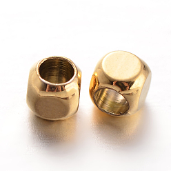 Golden Cube Brass Spacer Beads, Golden, 3x3x3mm, Hole: 2mm