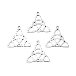Stainless Steel Color 201 Stainless Steel Pendants, Trinity Knot, Stainless Steel Color, 25x26x1.5mm, Hole: 1.8mm