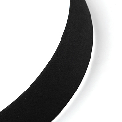 Black Plastic Hair Bands, with Cloth Covered, Black, 125mm