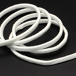 White Faux Suede Cord, Faux Suede Lace, White, 2.7x1.4mm, about 98.42 yards(90m)/roll