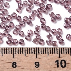 Rosy Brown Glass Seed Beads, Trans. Colours Lustered, Round, Rosy Brown, 2mm, Hole: 1mm, 3333pcs/50g, 50g/bag, 18bags/2pounds