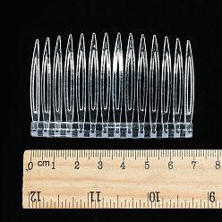 Clear Plastic Hair Combs Findings, Clear, 46x70mm