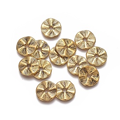Antique Golden Tibetan Style Alloy Beads, Lead Free and Cadmium Free, Flat Round, Antique Golden, 13x1mm, hole: 2.5mm