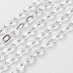 Серебро Железо кабельные сети, несварные, с катушкой, Плоско-овальные, без кадмия и без свинца, серебряные, 7x4x1 мм, около 164.04 футов (50 м) / рулон