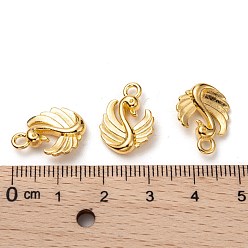 Golden Tibetan Style Alloy Pendants, Cadmium Free & Lead Free, Swan, Golden, 17x13x3mm, Hole: 2mm