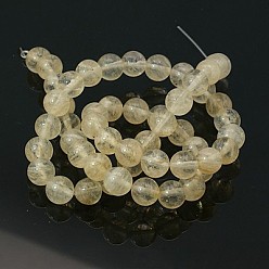 Light Yellow Watermelon Stone Glass Beads Strands, Round, Light Yellow, 6mm, Hole: 0.8mm, about 64pcs/strand, 16 inch