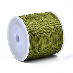 Olive Drab Nylon Thread, Chinese Knotting Cord, Olive Drab, 0.8mm, about 109.36 yards(100m)/roll