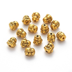 Antique Golden Tibetan Style Beads, Lead Free, Buddha, Antique Golden, 10x10x9mm, Hole: 2mm