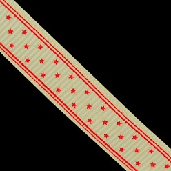 Red Star Printed Grosgrain Ribbon, Nice for Party Decoration, Red, 3/8 inch(10mm), about 100yards/roll(91.44m/roll)