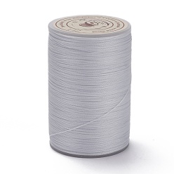 Gris Clair Ficelle ronde en fil de polyester ciré, cordon micro macramé, cordon torsadé, pour la couture de cuir, gainsboro, 0.3~0.4mm, environ 174.98 yards (160m)/rouleau