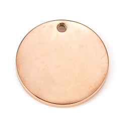 Rose Gold 304 Stainless Steel Stamping Blank Tag Pendants, Flat Round, Rose Gold, 16x1.5mm
