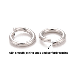 Platinum Brass Jump Rings, Open Jump Rings, with Smooth Joining Ends, Cadmium Free & Nickel Free & Lead Free, Platinum, 6x1mm, 18 Gauge, Inner Diameter: 4mm, Hole: 4mm, about 4807pcs/500g