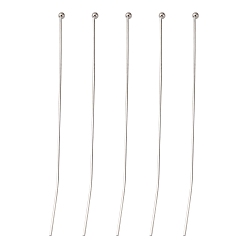 Platinum Brass Ball Head pins, Nickel Free, Platinum Color, Size:  about 0.5mm thick, 24 Gauge,, 50mm long, Head: 1.5mm
