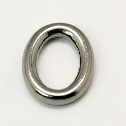 Gunmetal Tibetan Style Linking Rings, Oval Ring, Cadmium Free & Lead Free, Gunmetal, 16x12.5x2.5mm, Hole: 11mm