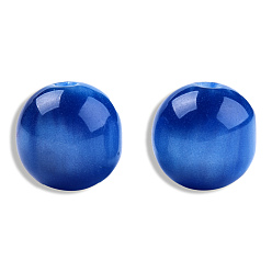 Blue Resin Beads, Imitation Gemstone, Round, Blue, 12mm, Hole: 1.6~1.8mm