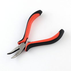 Red Iron Jewelry Tool Sets: Round Nose Pliers, Wire Cutter Pliers, Side Cutting Pliers and Bent Nose Plier, Red, 110~127mm, 4pcs/set