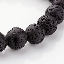 Лавовый камень Натуральные бусины из вулканического камня стрейч браслеты, 55 мм