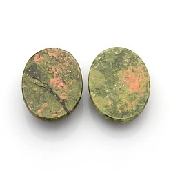 Unakite Cabochons de pierres fines naturelles, ovale, Unakite, 25x18x5~7mm