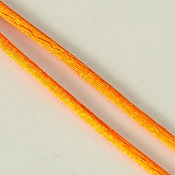 Dark Orange Eco-Friendly 100% Polyester Thread, Rattail Satin Cord, for Chinese Knotting, Beading, Jewelry Making, Dark Orange, 2mm, about 250yards/roll(228.6m/roll), 750 feet/roll