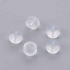 Silicone Silicone Ear Nuts, Earring Backs, 4x5mm, Hole: 1mm