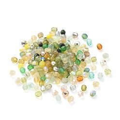 Mixed Color Fire-polished Czech Glass Beads, Electroplated/Dyed/Frosted, Faceted, Drum, Mixed Color, 3x3mm, Hole: 0.9mm, about 1437pcs~1443pcs/bag