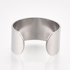 Platine 304 inoxydable anneaux de manchette en acier, anneaux ouverts, anneaux large bande, platine, taille 8, 18 mm, 10 mm