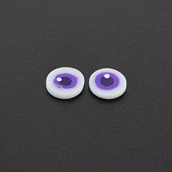Blue Violet Handmade Polymer Clay Cabochons, Flat Round with Evil Eye, Blue Violet, 5~6x0.5~1mm, about 50000pcs/1000g