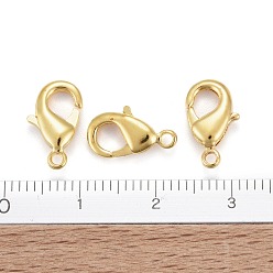 Golden Brass Lobster Claw Clasps, Parrot Trigger Clasps, Cadmium Free & Nickel Free & Lead Free, Golden, 12x7x3mm, Hole: 1mm