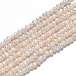 Seashell Color Natural Cultured Freshwater Pearl Beads Strands, Potato, Seashell Color, 2~2.5x2~2.5x2~2.5mm, Hole: 0.5mm, about 146~149pcs/strand, 13.78 inch(35cm)