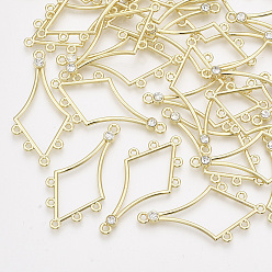 Light Gold Alloy Rhinestone Chandelier Components Links, Arrow, Light Gold, 41x20x1.5mm, Hole: 1.5mm
