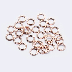 Rose Gold 925 Sterling Silver Round Rings, Soldered Jump Rings, Closed Jump Rings, Rose Gold, 22 Gauge, 5x0.6mm, Inner Diameter: 3.5mm