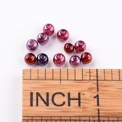 Mixed Color Glass Pearl Bead Sets, Valentine's Mix, Eco-Friendly, Round, Dyed, Mixed Color, 4~4.5mm, Hole: 0.7~1mm, about 1000pcs/box.