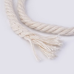 WhiteSmoke Macrame Cotton Cord, Twisted Cotton Rope, for Wall Hanging, Plant Hangers, Crafts and Wedding Decorations , WhiteSmoke, 5mm, about 54.68 yards(50m)/roll