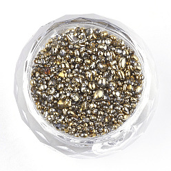 Goldenrod Plated Glass Seed Beads, For Nail Art Decoration Accessories, No Hole/Undrilled, Chip, Dark Goldenrod, 1.5~5x1.5~2x1.5~2mm, about 450g/bag