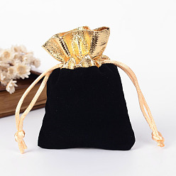 Black Rectangle Velvet Jewelry Bag, Black, 9x7cm