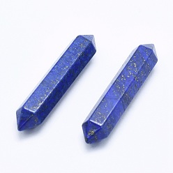 Lapis Lazuli Natural Lapis Lazuli No Hole Beads, Healing Stones, Reiki Energy Balancing Meditation Therapy Wand, Faceted, Double Terminated Point, 51~55x10.5~11x9.5~10mm