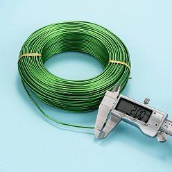 Зеленый Круглая алюминиевая проволока, гибкий провод ремесла, для изготовления кукол из бисера, зелёные, 12 датчик, 2.0 мм, 55 м / 500 г (180.4 футов / 500 г)