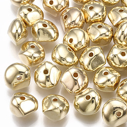 Light Gold CCB Plastic Beads, Polyhedron, Light Gold, 9.5x9x7mm, Hole: 1.5mm