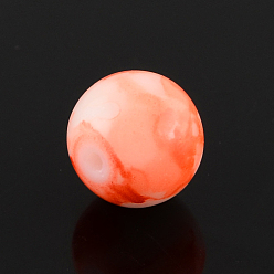 Couleur Mélangete Perles en verre peintes à la bombe , ronde, couleur mixte, 14mm, Trou: 1.3mm, Environ 57 pcs/chapelet, 31.4 pouce