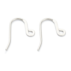 Stainless Steel Color 316 Surgical Stainless Steel Earring Hooks, Ear Wire, with Horizontal Loop, Stainless Steel Color, 24x15x1mm, Hole: 1.7mm, 18 Gauge, Pin: 1mm